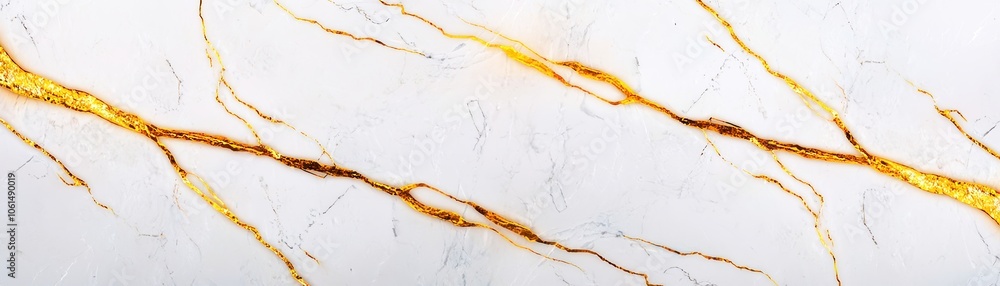Fototapeta premium Elegant marble texture with gold veins on a white background, perfect for design projects and backgrounds.