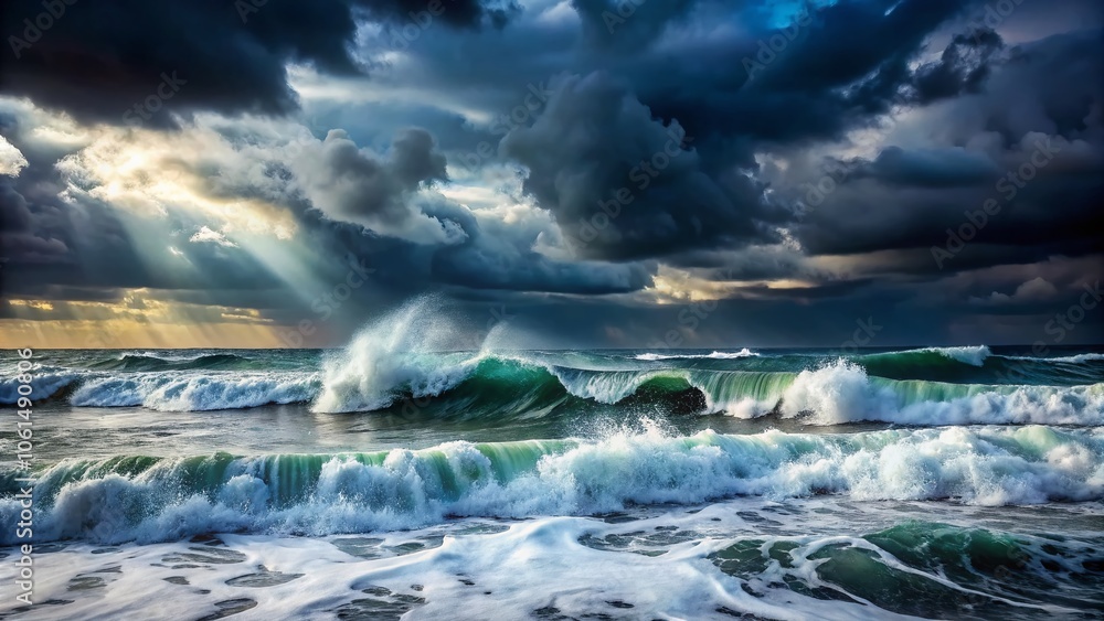 Stormy Sea Waves Crashing on Shore in Rainy Windy Weather - Dramatic Low Light Photography for Nature Lovers Stormy Sea Waves Crashing on Shore in Rainy Windy Weather - Dramatic Low Light Photography for Nature Lovers