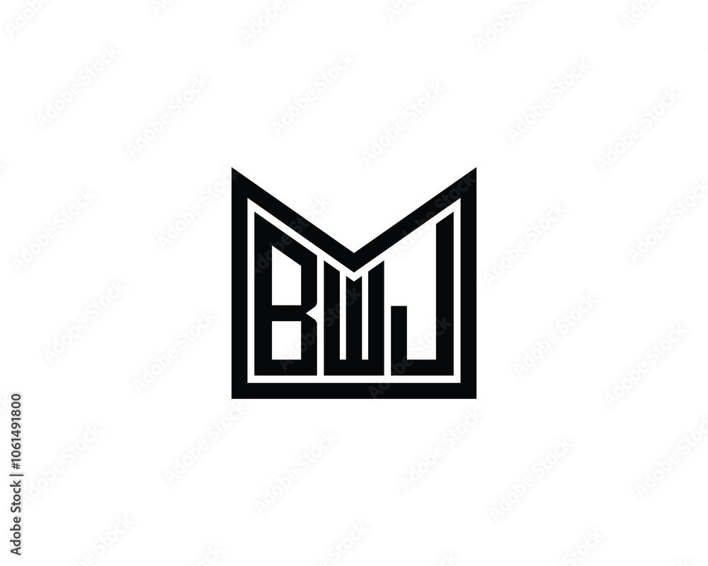 BWJ logo design vector template. BWJ BWJ logo design vector template. BWJ
