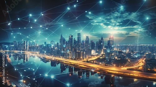 Wallpaper Mural 5G wireless network, high speed internet, cloud computing or connect diagram technology, Data storage, service, synchronize, online, financial, Connectivity global, smart c Torontodigital.ca