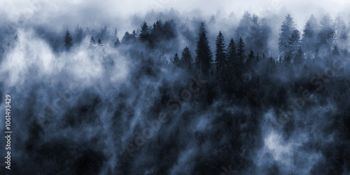 dramatic fog in the Black Forest