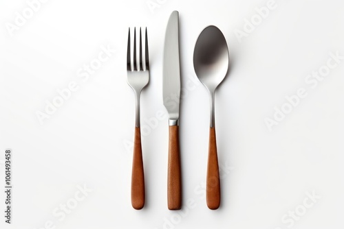 Elegant wooden handle cutlery set photo