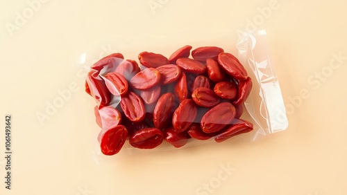 Sun-Dried Tomatoes Pack on Beige Background