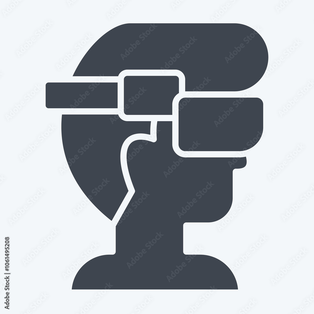 Icon Hi-Tech Glasses. related to Future Technology symbol. glyph style. simple illustration Icon Hi-Tech Glasses. related to Future Technology symbol. glyph style. simple illustration