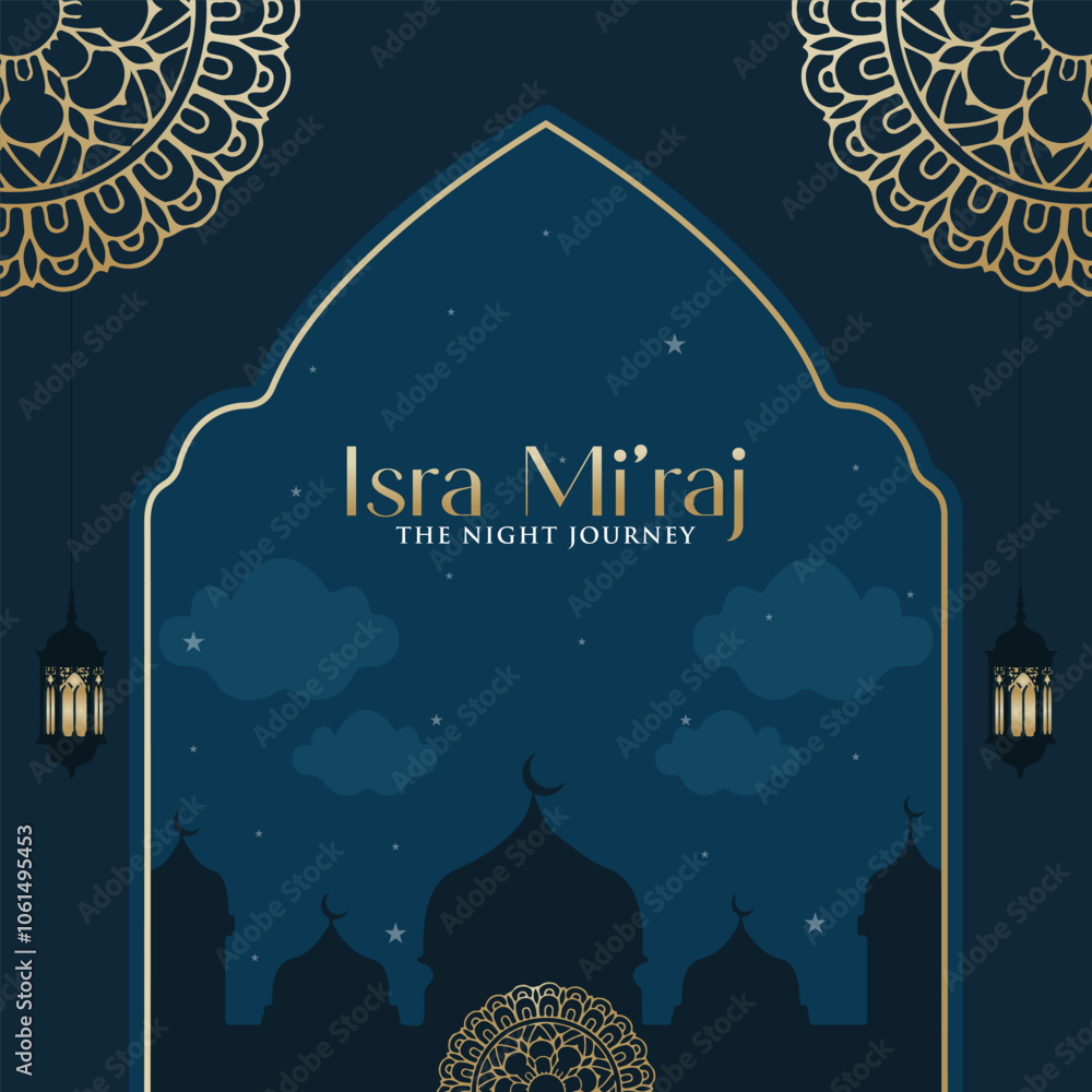 Al Isra wal Mi`raj Prophet Muhammad Vector Illustration. Perfect for greeting cards posters and banners. Al Isra wal Mi`raj Prophet Muhammad Vector Illustration. Perfect for greeting cards posters and banners.