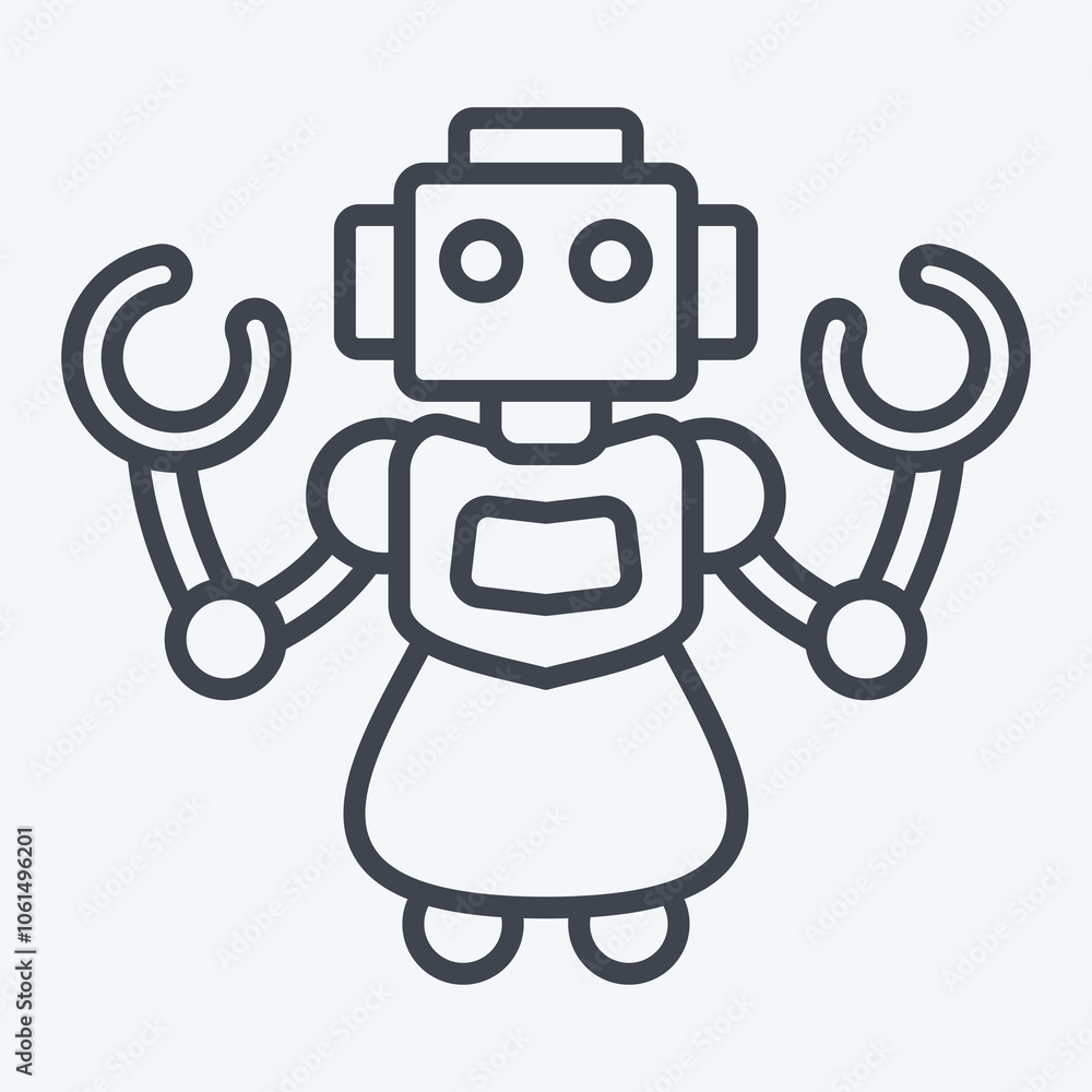 Icon Personal Robot. related to Future Technology symbol. line style. simple illustration Icon Personal Robot. related to Future Technology symbol. line style. simple illustration