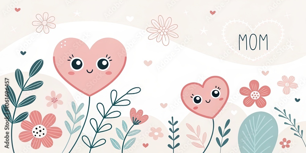 minimalist cute cartoon mother 's day background minimalist cute cartoon mother 's day background