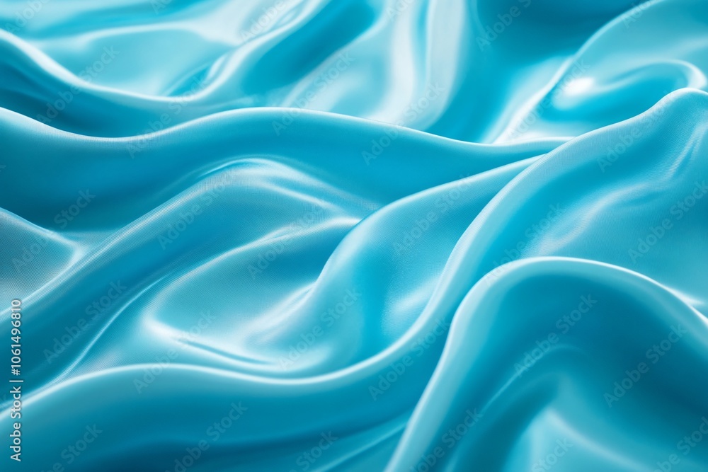 Obraz premium Smooth Turquoise Fabric Background with Soft Flowing Texture