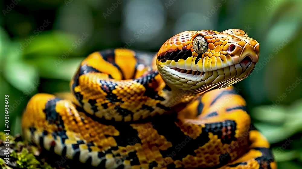 a yellow and black snake a yellow and black snake