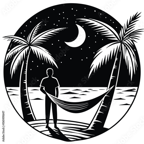 Anonymous Figure Relaxes in a Tranquil Hammock Oasis