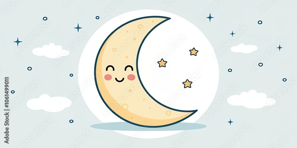 minimalist cute cartoon moon crescent background minimalist cute cartoon moon crescent background