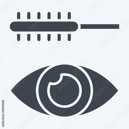 Icon Mascara. related to Cosmetic symbol. glyph style. simple illustration