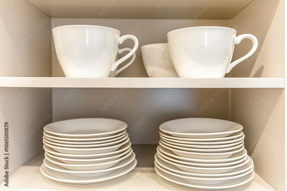 Neatly Organized Kitchen Open Shelves Display Neatly Organized Kitchen Open Shelves Display