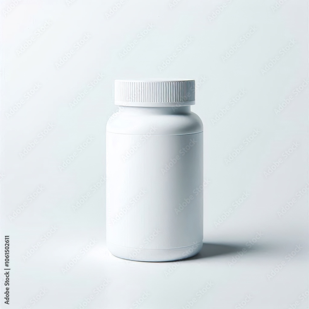 White pill bottle isolated on white background White pill bottle isolated on white background