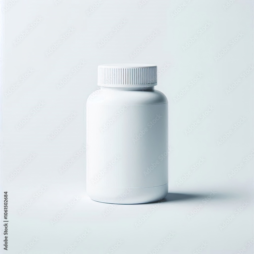 White pill bottle isolated on white background White pill bottle isolated on white background