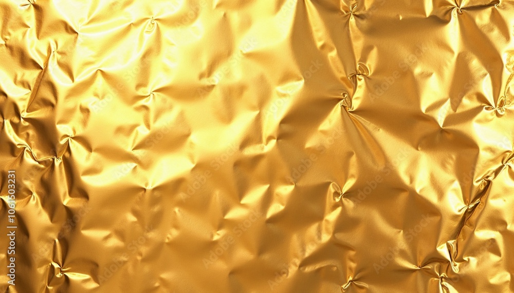Crinkled golden foil texture for backgrounds and creative design projects Crinkled golden foil texture for backgrounds and creative design projects