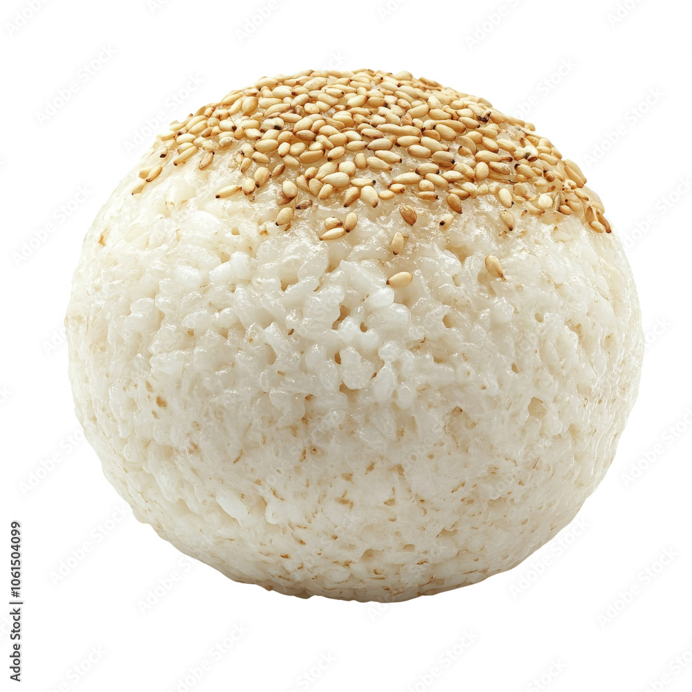 Sesame rice ball, on transparent background. Sesame rice ball, on transparent background.