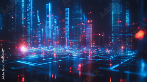 Smart digital city with connection cyber security network reciprocity over the cityscape . future smart wireless digital city and social media networking systems that connects people within the city