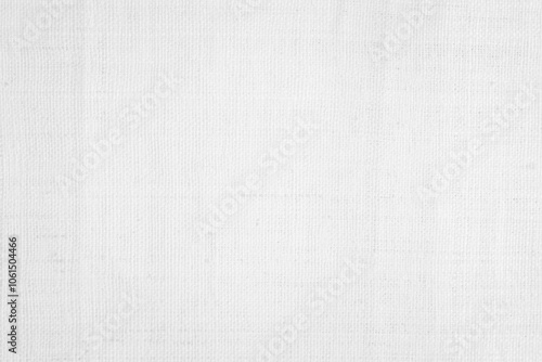 White color fabric canvas woven texture background in pattern light blank. Natural gauze linen, carpet wool and cotton cloth textile textured as clean empty for decoration text. Grey sack material.