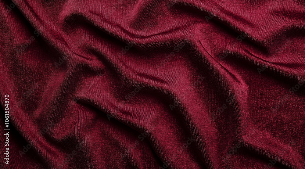 Obraz premium A dark red velvet fabric texture background, with subtle crinkles and folds for depth, captured in high resolution. A minimalism, album cover, album art, dark aesthetic, horror abstract.