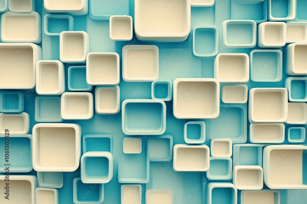 Abstract Overlapping Circles and Squares in Pastel Tones Abstract Overlapping Circles and Squares in Pastel Tones