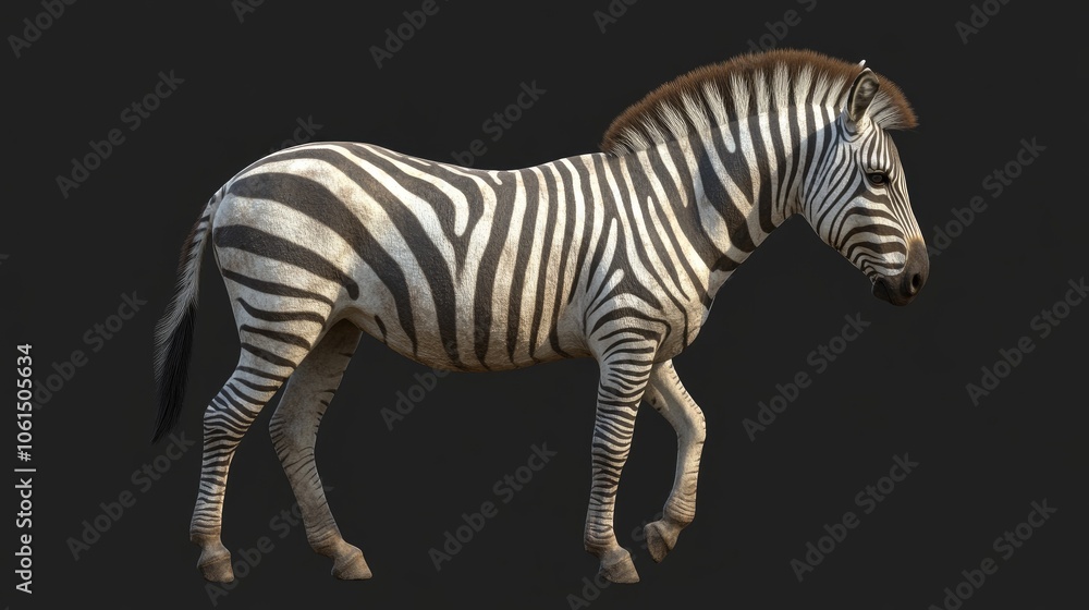 Detailed Side View of a Zebra in Clear Detail Detailed Side View of a Zebra in Clear Detail