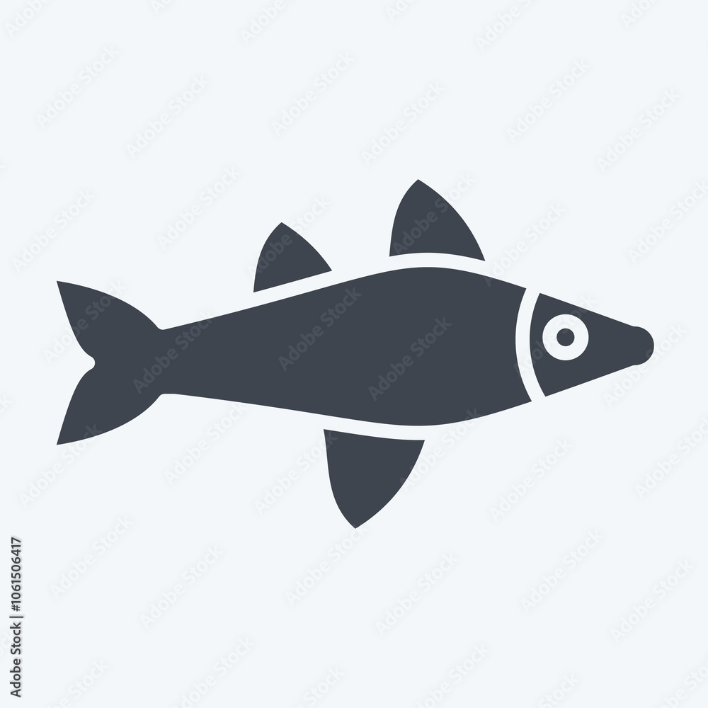 Icon Fish. related to Sea symbol. glyph style. simple illustration