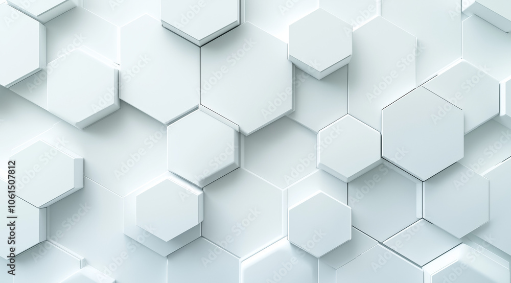 3D render of a white abstract background with hexagonal shapes in a white color. A Dimensional Texture with Abstract Arrangement, Light and Shadow, Tech Style, White Texture, Architectural, Abstract. 3D render of a white abstract background with hexagonal shapes in a white color. A Dimensional Texture with Abstract Arrangement, Light and Shadow, Tech Style, White Texture, Architectural, Abstract.