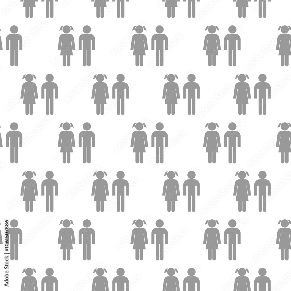 Boy and girl icon pattern seamless isolated on white background Boy and girl icon pattern seamless isolated on white background