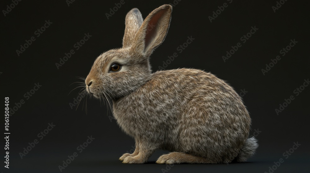 Side View of a Rabbit in Sitting Pose
