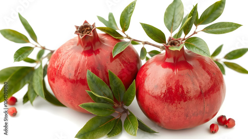 Pomegranate fruit on white background. photo