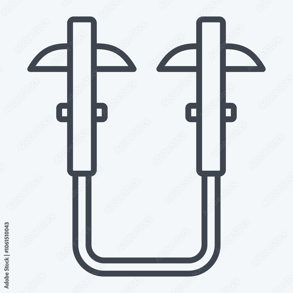 Icon Kama. related to Ninja symbol. line style. simple illustration Icon Kama. related to Ninja symbol. line style. simple illustration