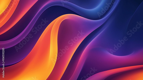 An abstract background for the red Mystic phone wallpaper, with vibrant colors. A dark blue and purple with an orange gradient in between, and smooth curves.