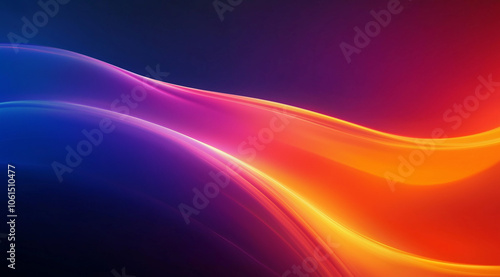 An abstract background for the red Mystic phone wallpaper, with vibrant colors. A dark blue and purple with an orange gradient in between, and smooth curves.