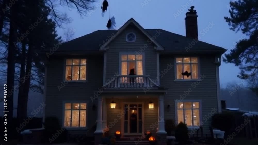 house with halloween accessories is very creepy house with halloween accessories is very creepy