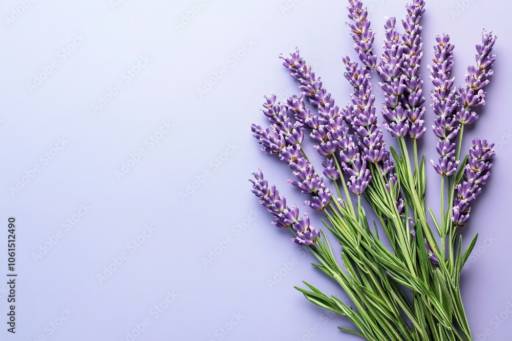 Fototapeta premium Soft Lavender Stems on a Muted Matte Background