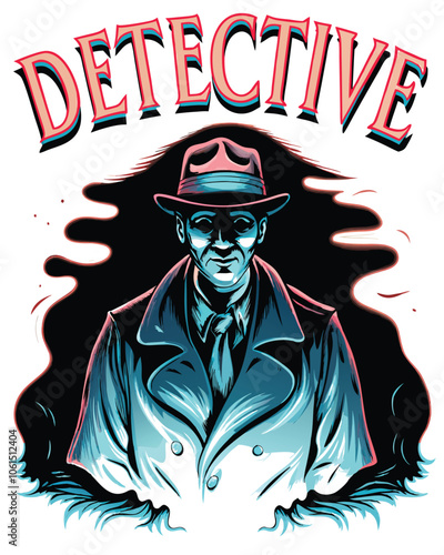 A vintage movie poster featuring a shadowy detective in a fedora, standing in a dimly lit alleyway, with a tagline hinting at a thrilling mystery.