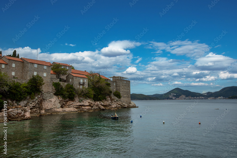 Sveti Stefan island in the Budva riviera, Montenegro
