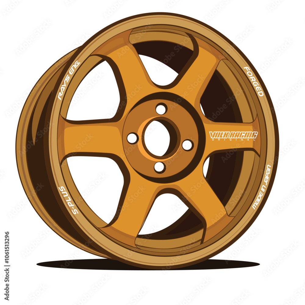 Obraz premium RAYS Wheels TE37 Vector Illustration - JDM Part