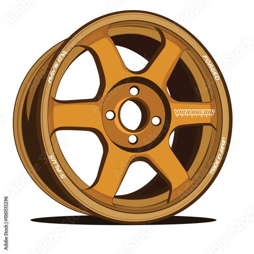  RAYS Wheels TE37 Vector Illustration - JDM Part