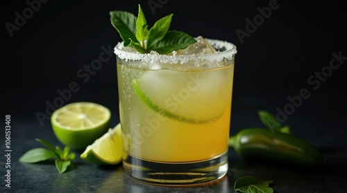 cocktail with lime and mint