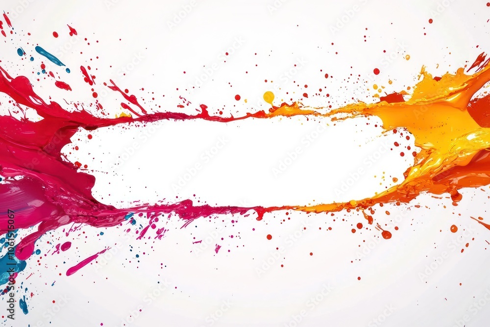 A vibrant splash of colors creating a dynamic frame for text or graphics. A vibrant splash of colors creating a dynamic frame for text or graphics.