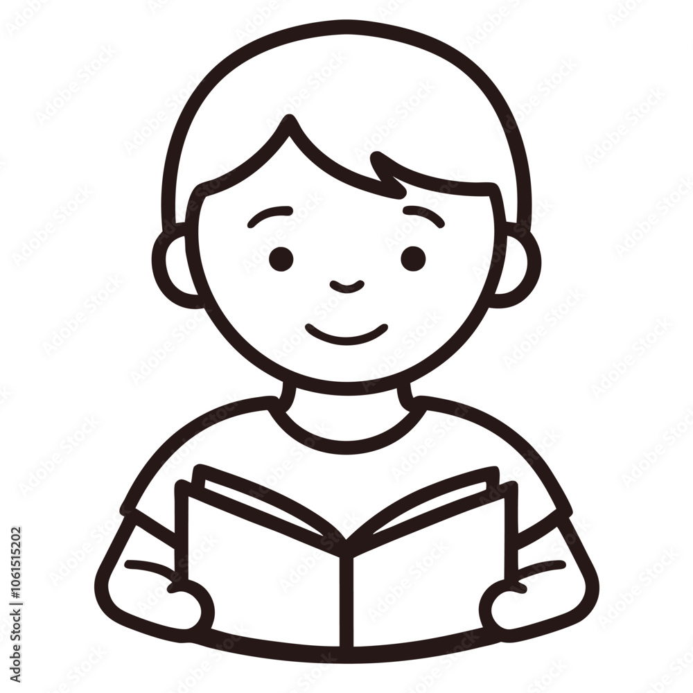 Vector silhouette of a child reading, perfect for educational and literacy-themed designs. Vector silhouette of a child reading, perfect for educational and literacy-themed designs.