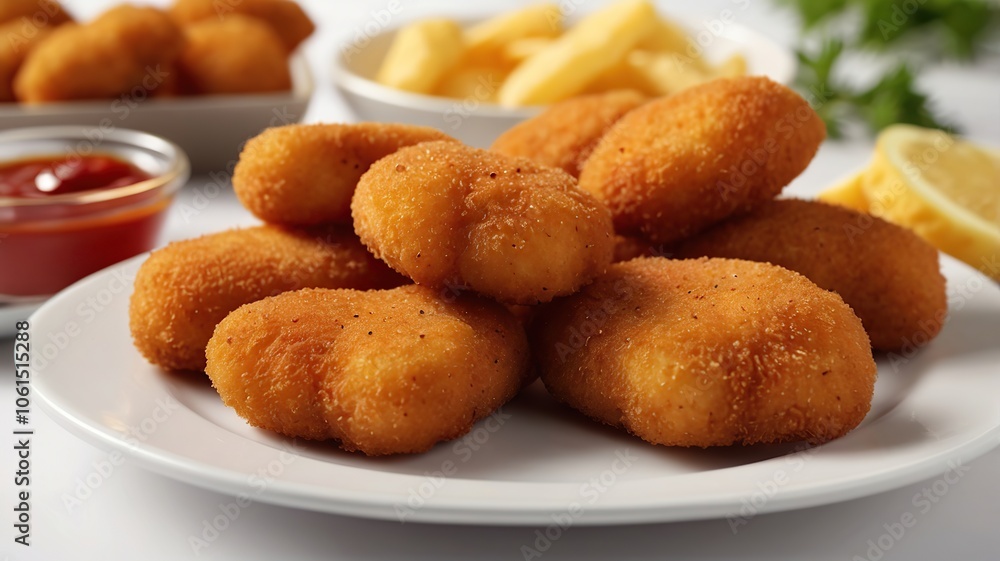chicken nuggets with french fries chicken nuggets with french fries