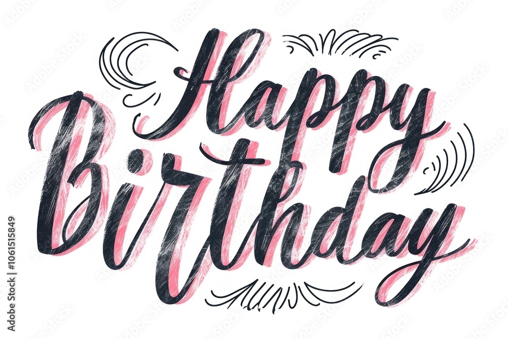 Obraz premium Happy Birthday calligraphy birthday text.