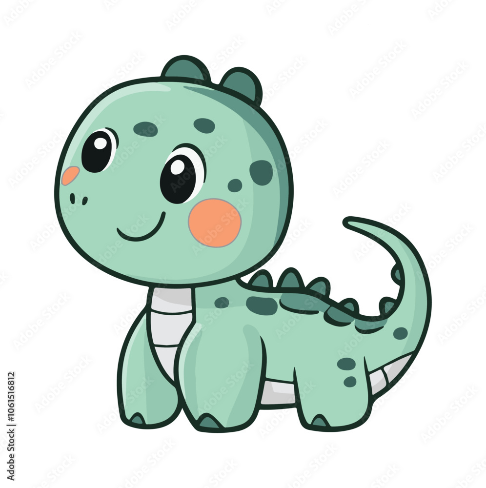 Fototapeta premium Cute Cartoon Dinosaur, Cute Dinosaur Vector, Cute Dinosaur Clipart, Cute Dinosaur Icon