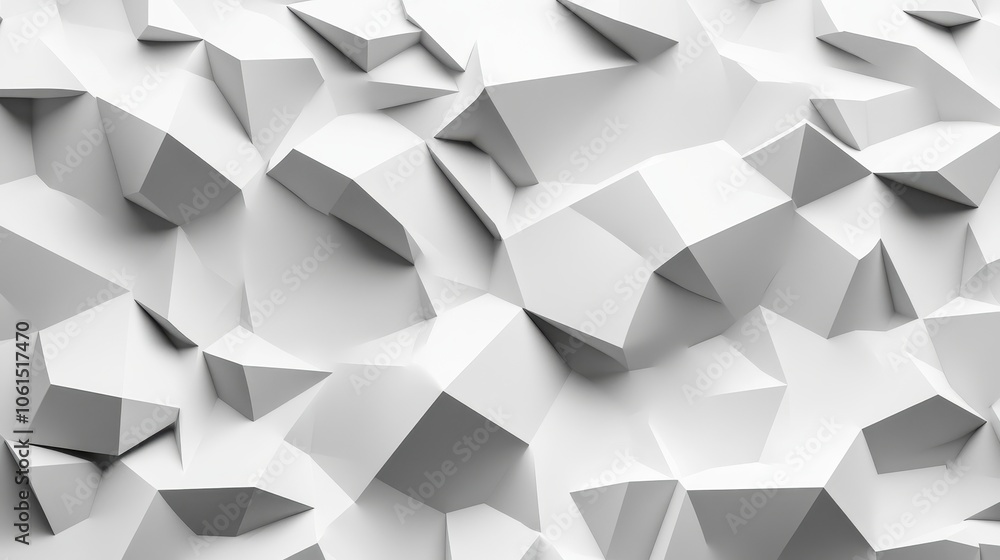 Obraz premium Abstract White Geometric Polygonal Background