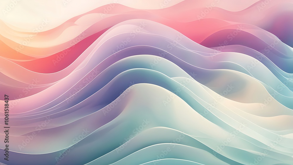 Abstract soft waves of color blending harmoniously Abstract soft waves of color blending harmoniously
