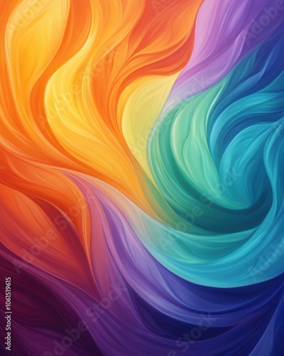 Wallpaper Mural Colorful abstract wave art, vibrant flow of smooth textures. Torontodigital.ca