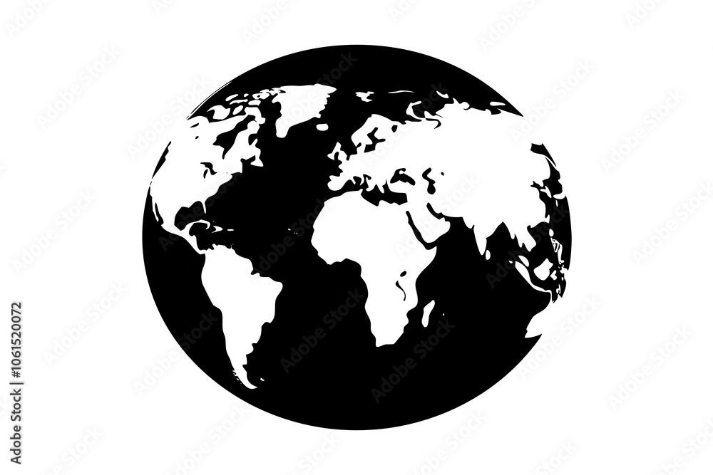 Stylish Grey World Map Globe Isolated on White Background Stylish Grey World Map Globe Isolated on White Background